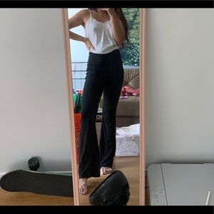 Princess Polly ribbed high rise black pants US 6